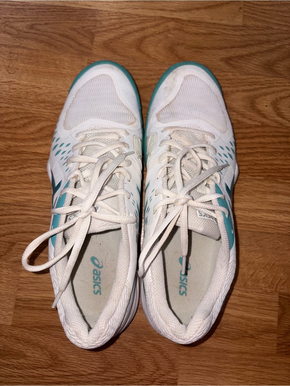 ASICS Women's White and Teal Athletic Sneakers